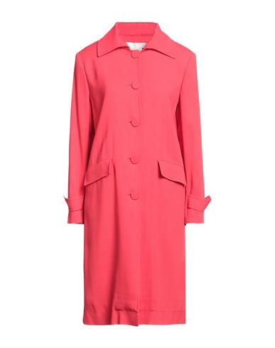 Woman Overcoat & Trench Coat Red Size 6 Acetate, Viscose