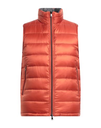 Herno Man Down Jacket Rust Size 38 Polyamide In Red