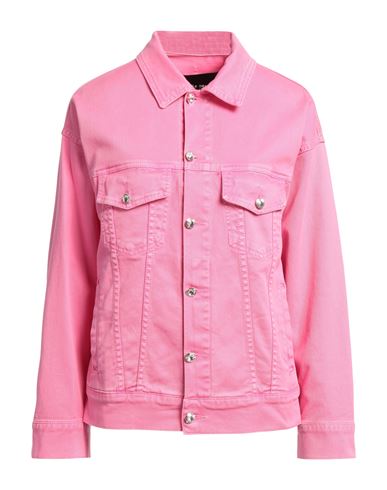 Frankie Morello Woman Denim Outerwear Fuchsia Size Xs Cotton, Elastane In Pink