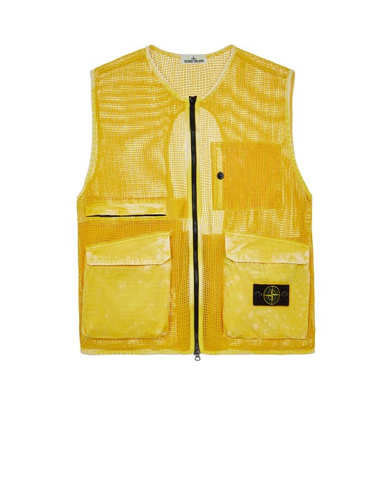  STONE ISLAND G0622 COTTON RIPSTOP OFF-DYE OVD_GARMENT DYED Gilet Homme Jaune