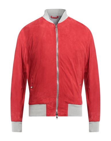 Barba Napoli Man Jacket Red Size 38 Soft Leather