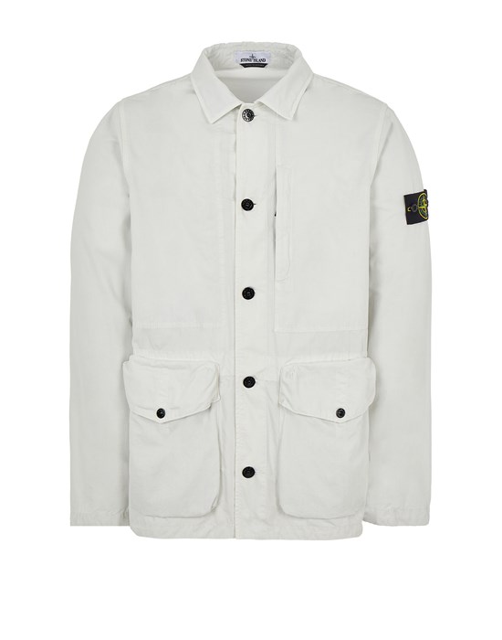 Jacket Man 439WN BRUSHED COTTON CANVAS_GARMENT DYED 'OLD' EFFECT Front STONE ISLAND