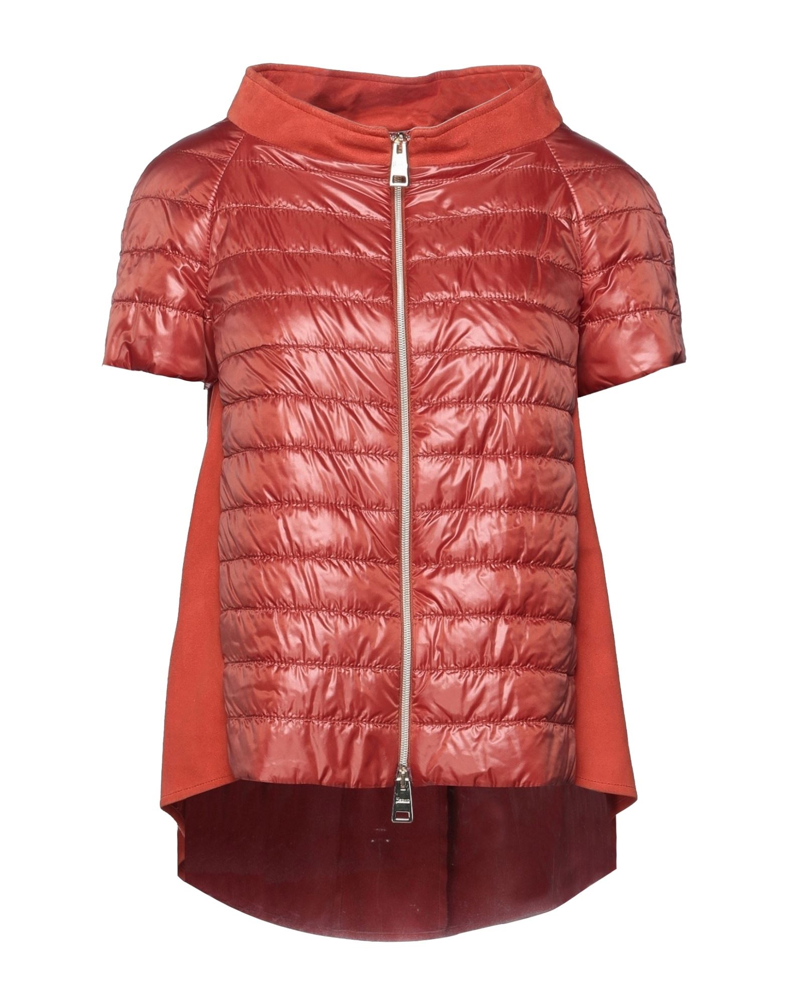 ＜YOOX＞ HERNO レディース ダウンジャケット 赤茶色 40 やぎ革 100% / ナイロン画像