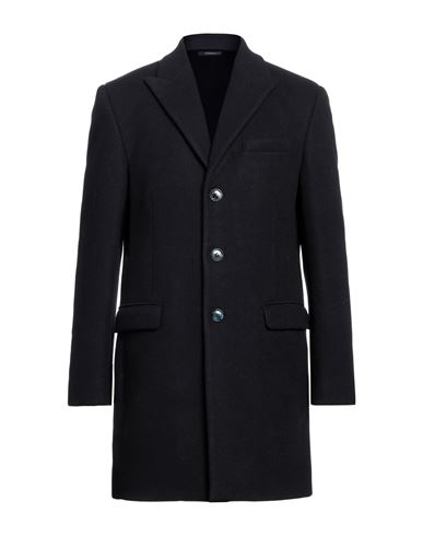 Grey Daniele Alessandrini Man Coat Midnight Blue Size 36 Polyester