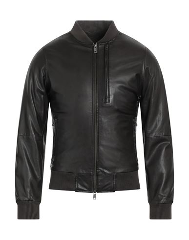 Liu •jo Man Man Jacket Dark Brown Size S Leather In Black