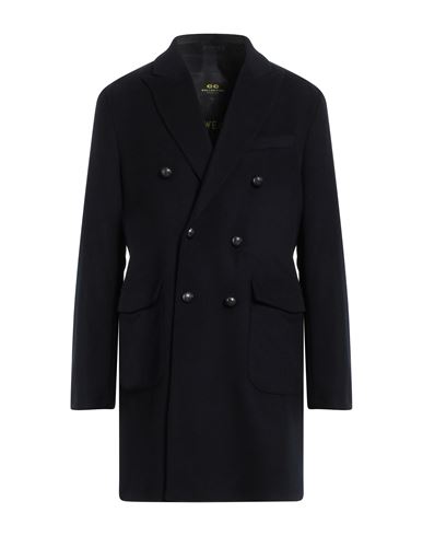 Shop Cc Collection Corneliani Man Coat Midnight Blue Size 46 Wool, Polyester, Cashmere