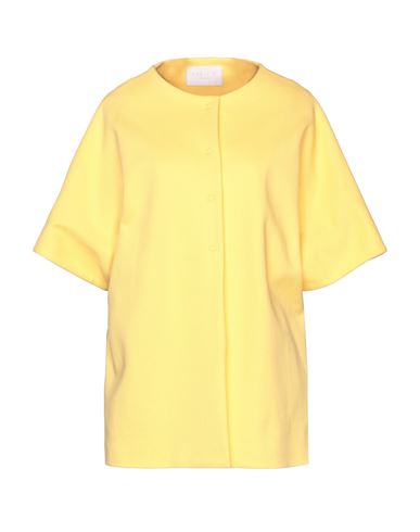 Woman Overcoat & Trench Coat Light yellow Size 6 Cotton, Elastane