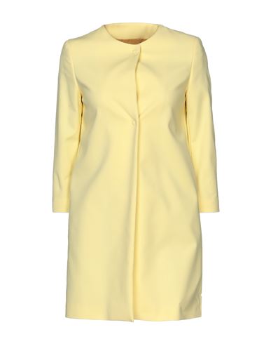 Woman Overcoat Light yellow Size 6 Cotton, Elastane