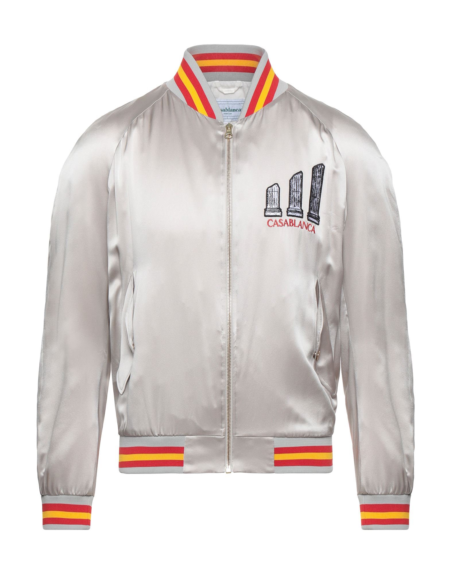 Casablanca Grey Grand Prix Souvenir Bomber Jacket In Light Grey