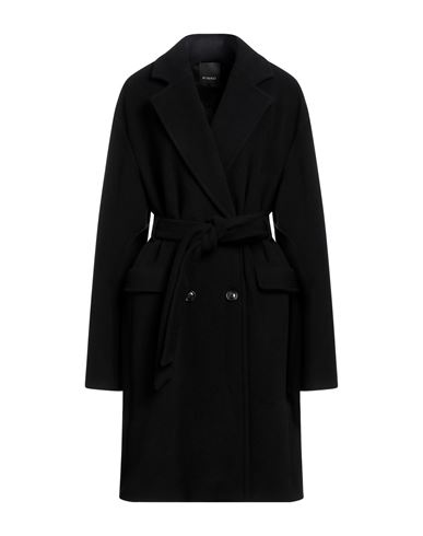 Pinko Woman Coat Black Size 12 Virgin Wool, Polyamide