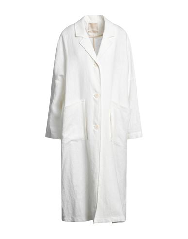 Momoní Woman Overcoat & Trench Coat White Size 8 Linen