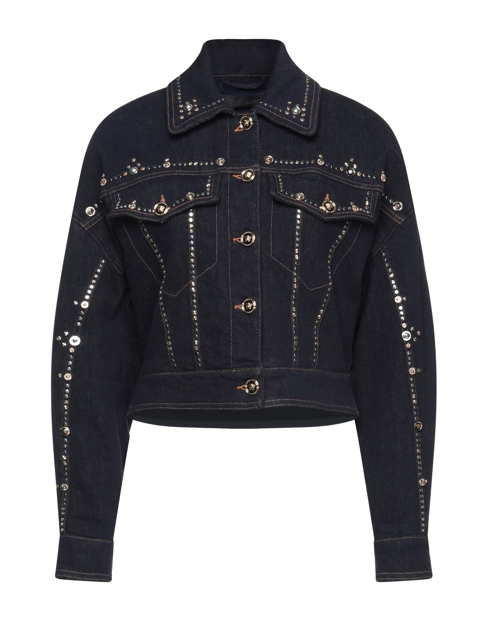 Versace Denim Outerwear In Blue | ModeSens