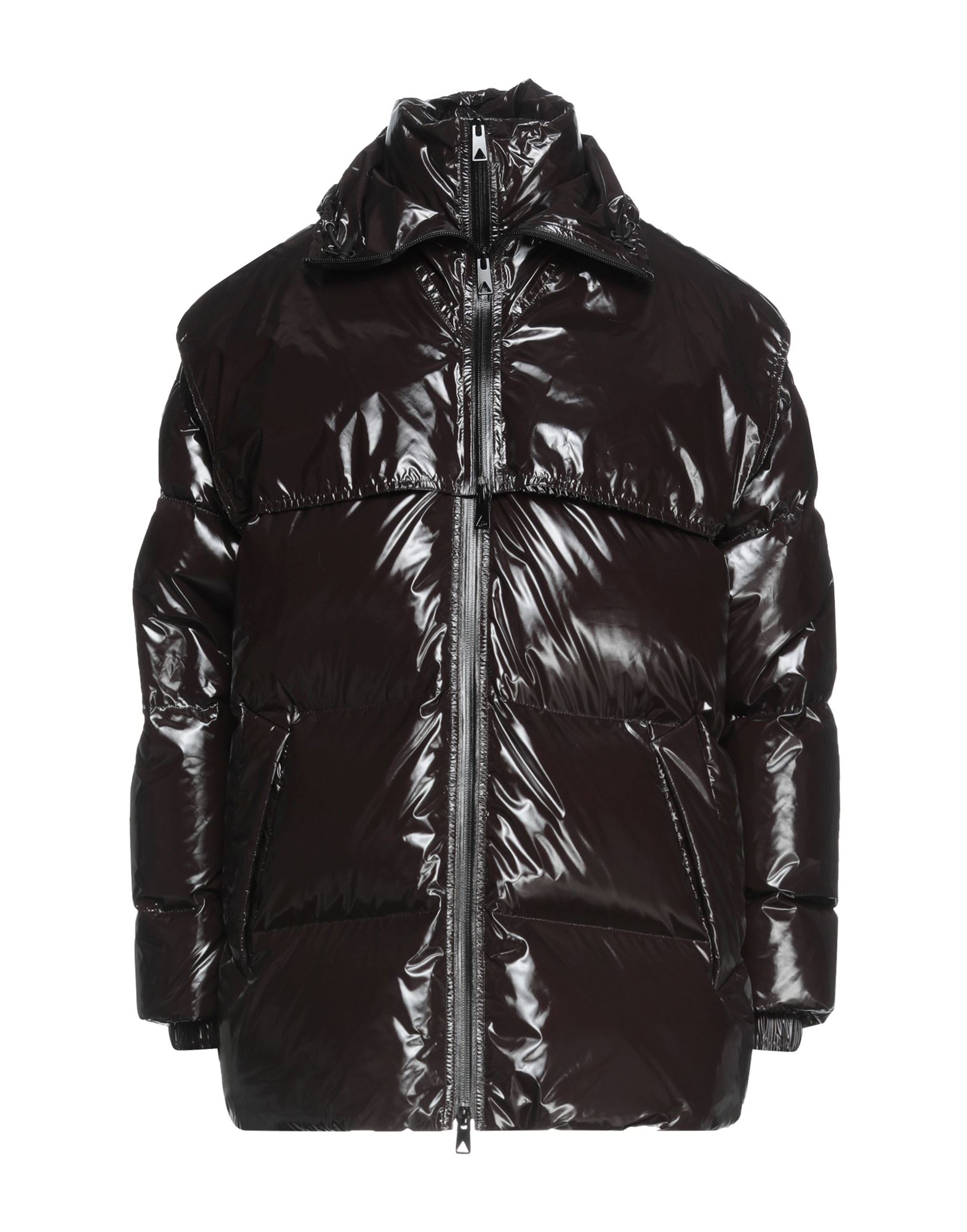 BOTTEGA VENETA BOTTEGA VENETA WOMAN DOWN JACKET DARK BROWN SIZE S POLYAMIDE, POLYURETHANE