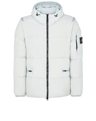 STONE ISLAND 40223 GARMENT DYED CRINKLE REPS R-NY DOWN Jacket Man Pearl Gray USD 884