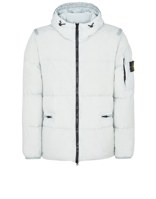  STONE ISLAND 40223 GARMENT DYED CRINKLE REPS R-NY DOWN Jacket Man Pearl Gray