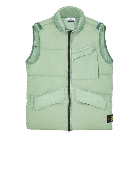 Vest Man G0123 GARMENT DYED CRINKLE REPS R-NY DOWN Front STONE ISLAND