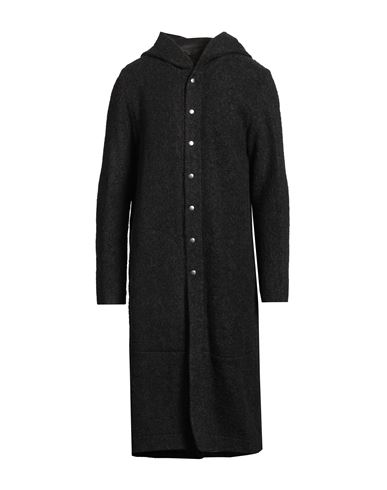 Rick Owens Man Coat Black Size 40 Wool, Alpaca Wool, Mohair Wool, Polyacrylic In Black