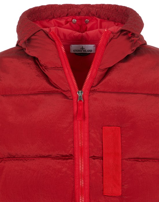 Stone island red puffer jacket sale