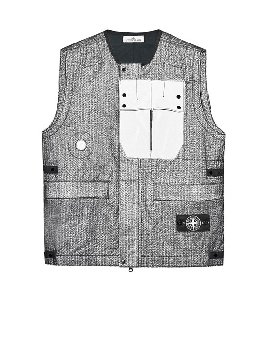 Sold out - STONE ISLAND G0999 NEEDLE PUNCHED REFLECTIVE  Waistcoat Man Black