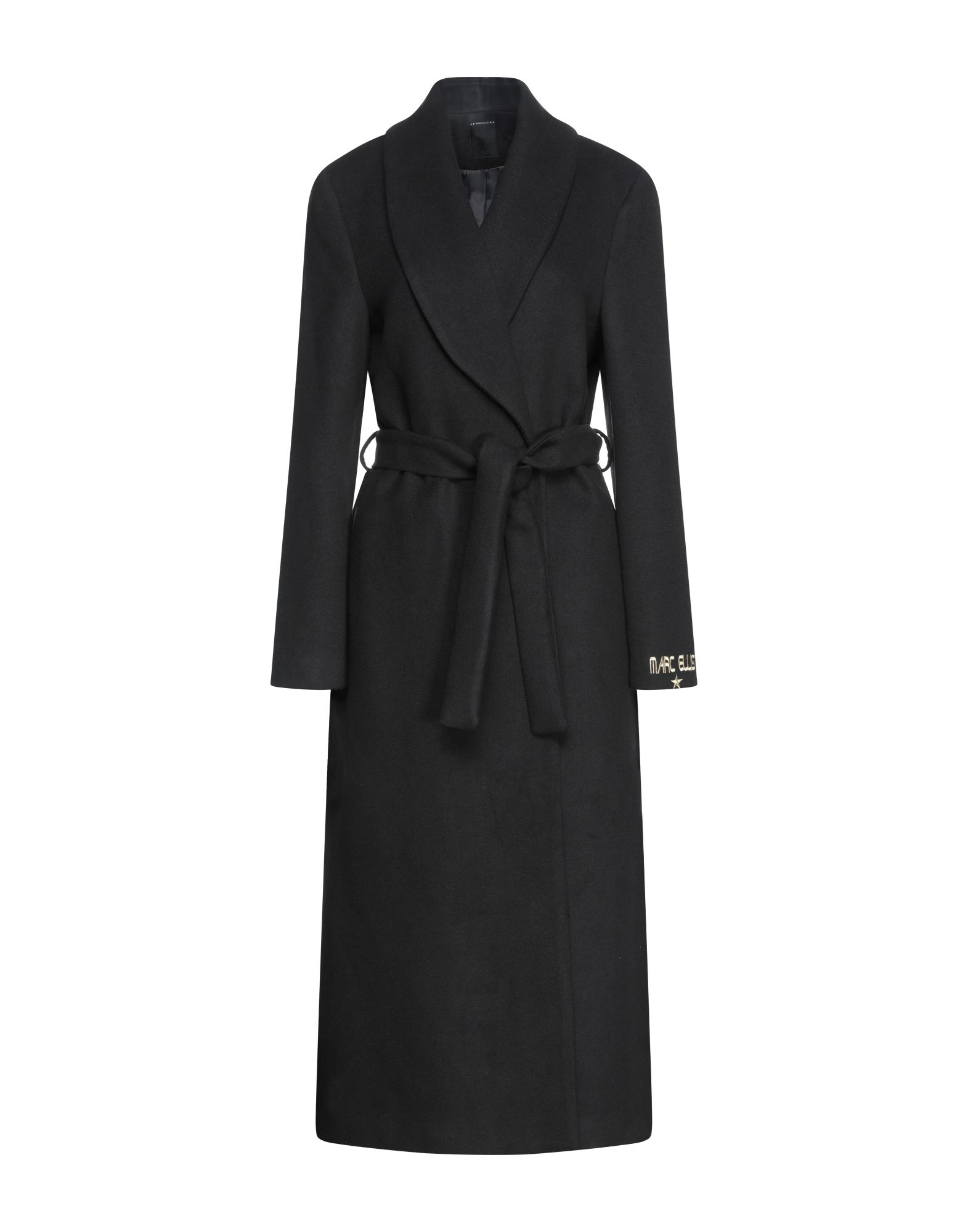 Shop Marc Ellis Woman Coat Black Size L Polyester, Viscose, Elastane