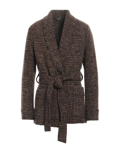 Shop Dolce & Gabbana Man Coat Brown Size 44 Wool, Alpaca Wool, Polyamide