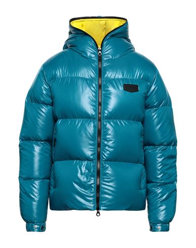 Man Down Jacket Turquoise Size 44 Polyamide In Blue