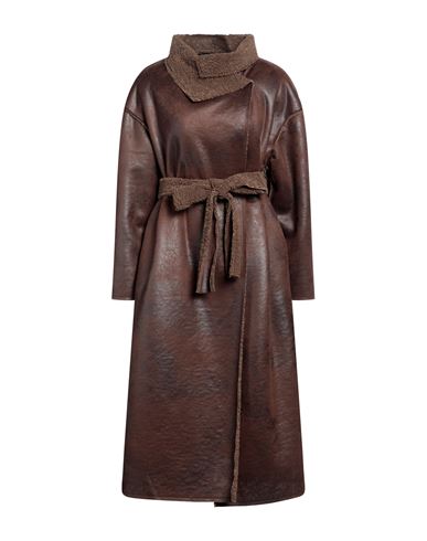 Collection Privèe Collection Privēe? Woman Coat Dark Brown Size 6 Polyester