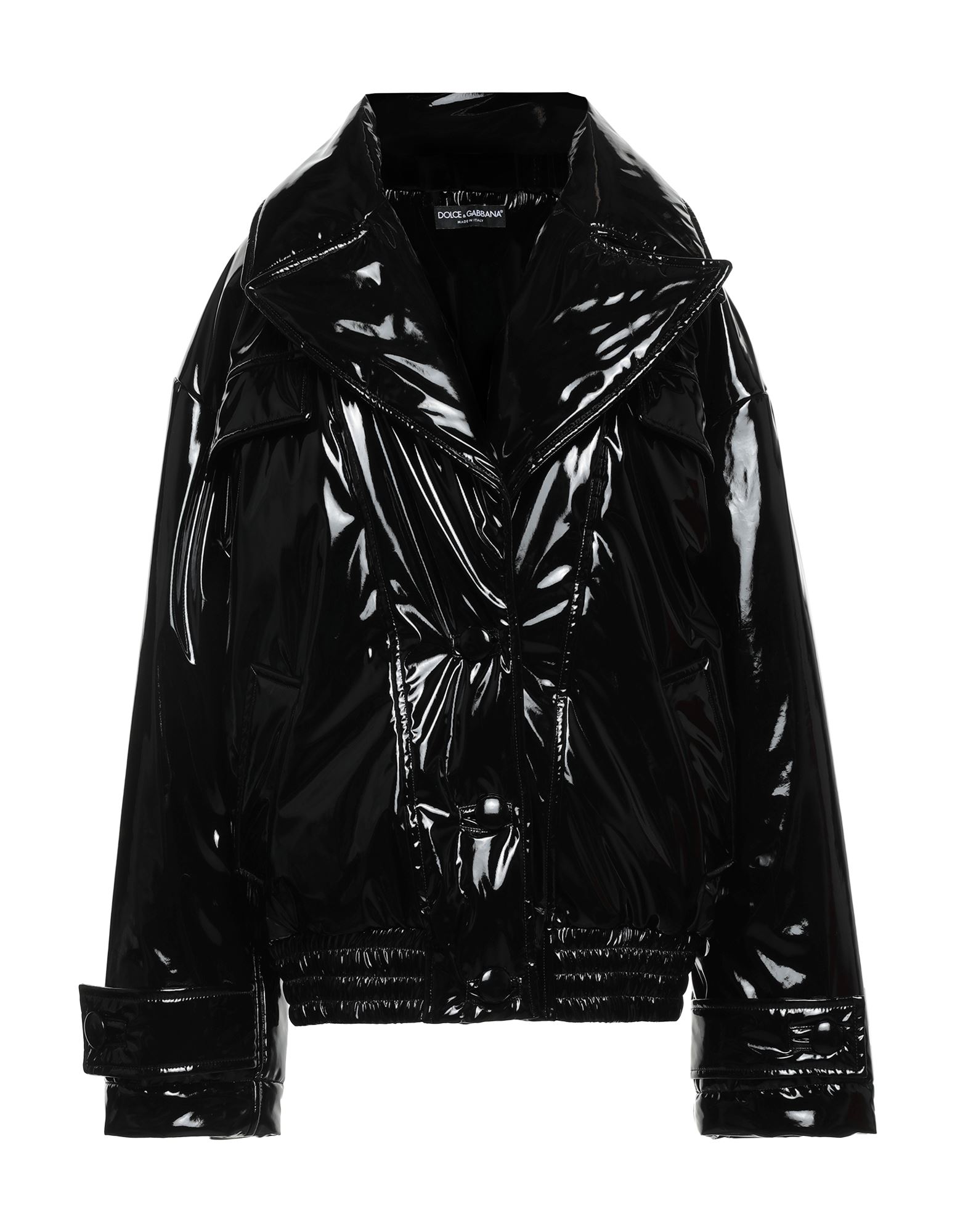 Dolce & Gabbana Insulated Glossy Oversized Jacket In Black