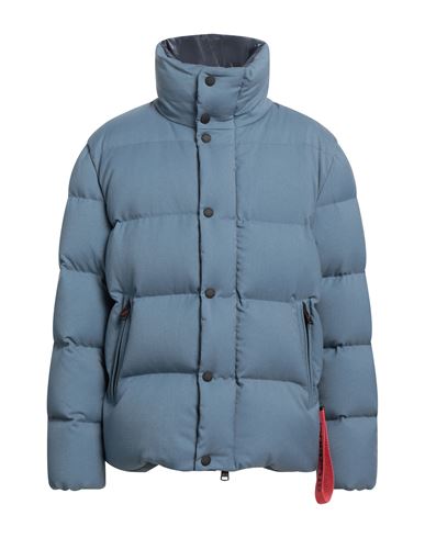 Afterlabel After/label Man Down Jacket Pastel Blue Size Xl Polyester, Viscose, Elastane