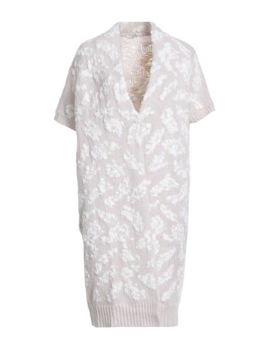 Peserico Woman Cardigan Beige Size 10 Virgin Wool, Silk, Cashmere, Baby Alpaca Wool, Polyamide In White