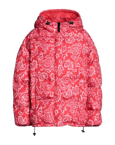 Msgm Woman Down Jacket Red Size 6 Polyester