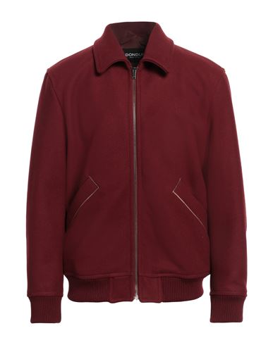 Dondup Man Jacket Burgundy Size 42 Virgin Wool, Polyamide In Red