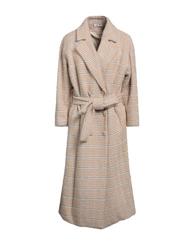 Yes London Woman Coat Beige Size 4 Polyester, Polyamide, Metallic Fiber
