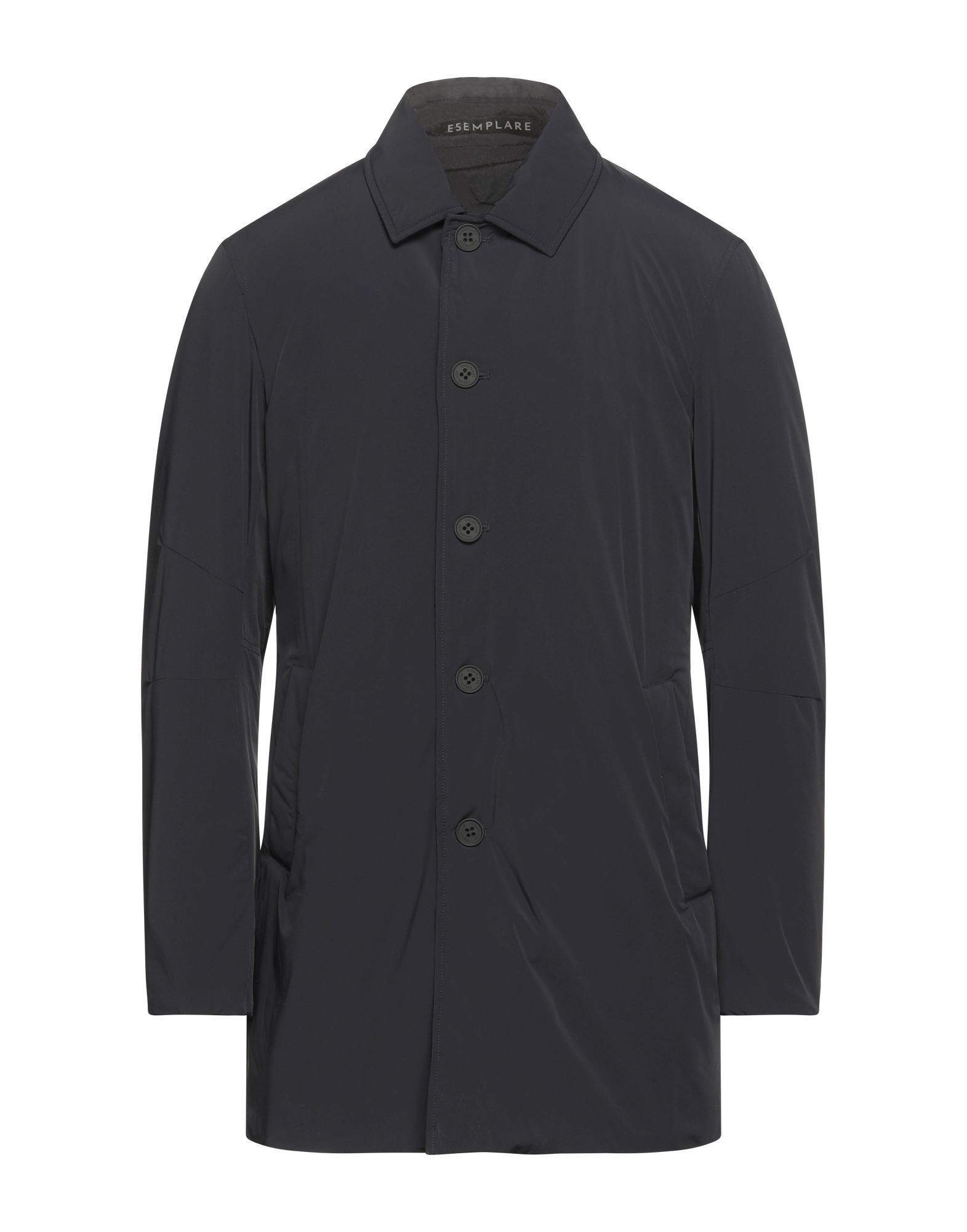 Shop Esemplare Man Overcoat & Trench Coat Midnight Blue Size L Nylon, Polyester, Elastane