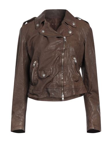Dfour Woman Jacket Cocoa Size 6 Soft Leather In Brown