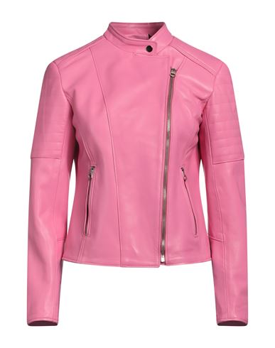 Masterpelle Woman Jacket Pink Size 8 Soft Leather