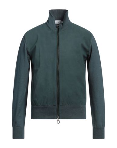Ferragamo Man Jacket Deep Teal Size M Virgin Wool, Lambskin In Green