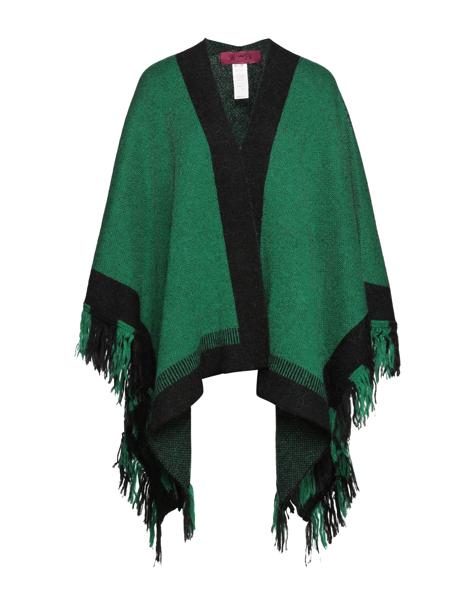 Save The Queen Woman Cape Green Size Onesize Acrylic, Mohair Wool, Nylon