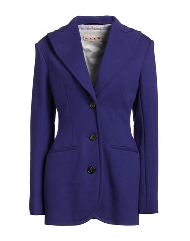 Marni Woman Blazer Purple Size 2 Cotton In Blue