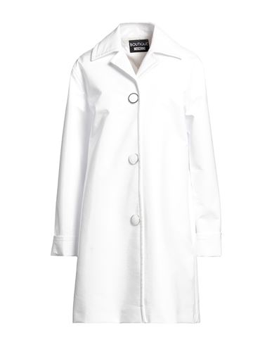 Shop Boutique Moschino Woman Coat White Size 8 Polyester, Polyurethane