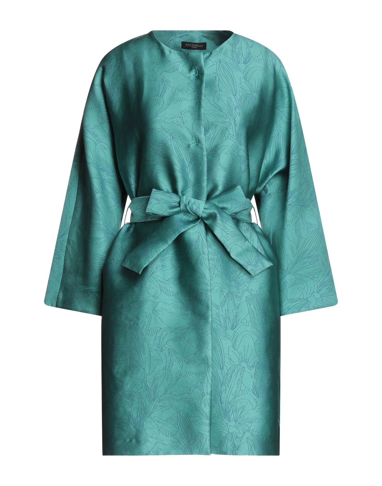 Shop Antonelli Woman Overcoat & Trench Coat Turquoise Size 10 Polyester In Blue