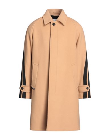 Msgm Man Coat Camel Size 42 Virgin Wool, Polyamide In Brown