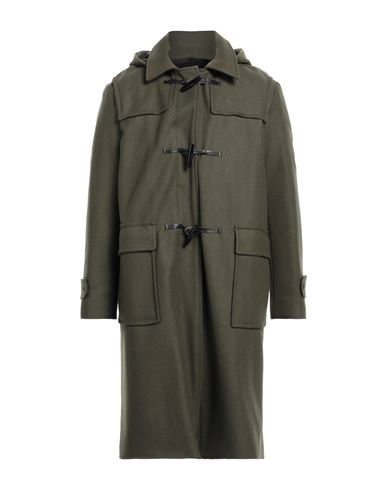 Mauro Grifoni Man Coat Military Green Size 42 Virgin Wool, Polyamide
