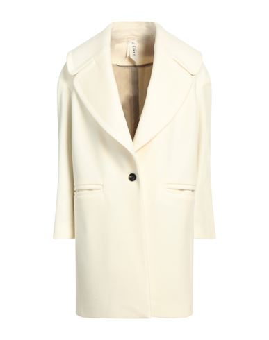 Annie P . Woman Coat Ivory Size 6 Virgin Wool, Polyamide, Cashmere In White