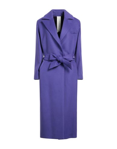 Annie P . Woman Coat Purple Size 8 Virgin Wool, Polyamide, Cashmere