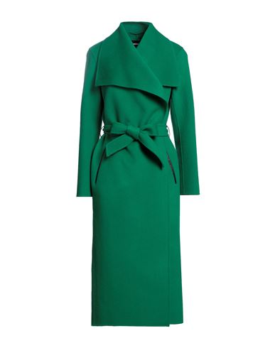 Mackage Woman Overcoat Green Size M Wool, Soft Leather