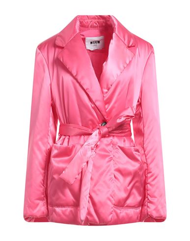 Msgm Woman Coat Fuchsia Size 6 Polyamide In Pink