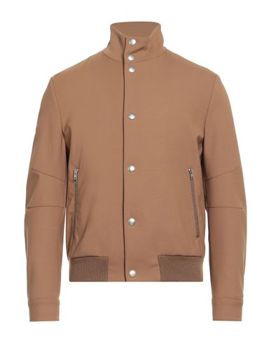 Paolo Pecora Man Jacket Camel Size 42 Polyester, Wool, Elastane In Sand