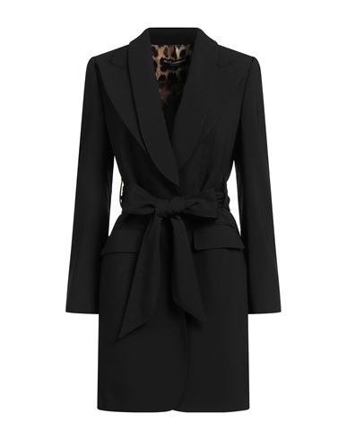 Dolce & Gabbana Woman Coat Black Size 4 Polyester, Virgin Wool, Synthetic Fibers, Wool, Goat Wool In Black