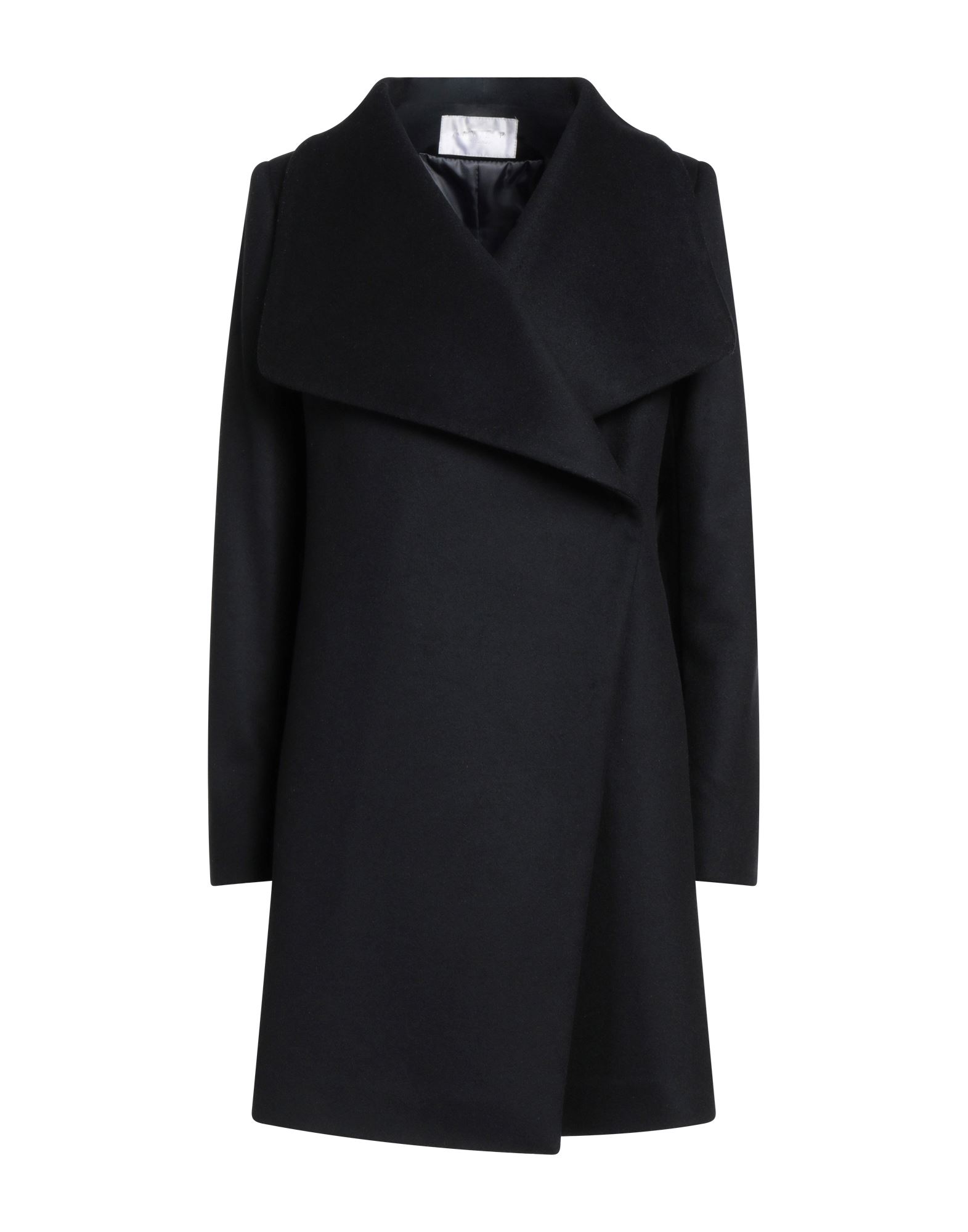 Shop Annie P . Woman Coat Black Size 6 Virgin Wool, Polyamide, Cashmere